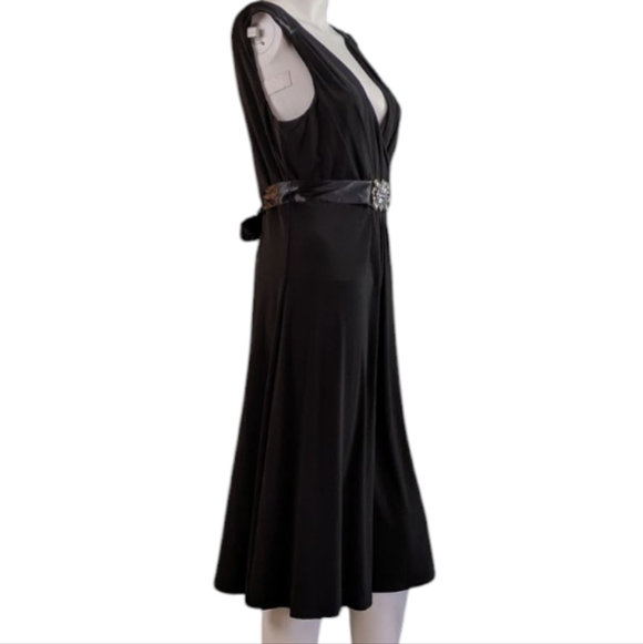 Scarlett Nite Cocktail Dress With Satin Belt, Rhinestone Center Detail - Picture 11 of 15